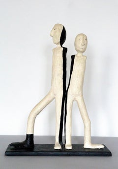 Brothers, outsider art figurative sculpture