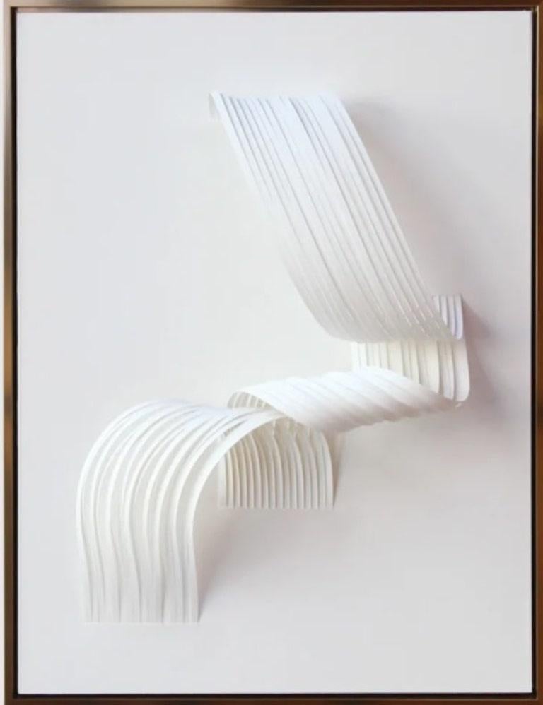 Minimalist Abstract Paper Artwork, "Distortion 002" - Mixed Media Art by Melissa Walter