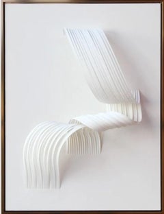 Obra de arte minimalista abstracta en papel, "Distorsión 002"