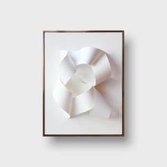 Opera d'arte astratta minimalista su carta, "Distorsione 004