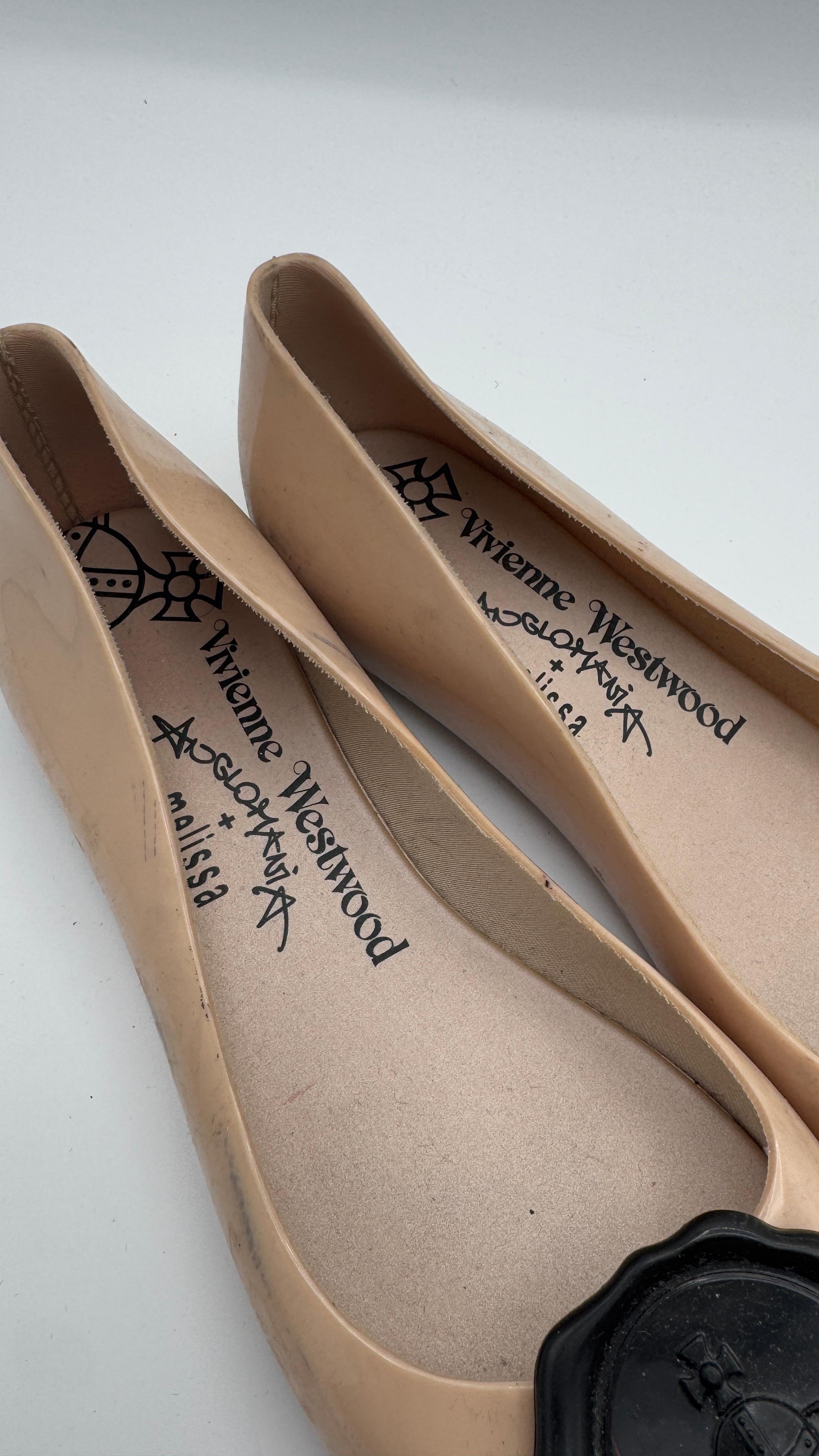 Melissa x Vivienne Westwood Anglomania Nude Flats - ¡Pagamos los derechos de importación! en Bastante bueno estado para la venta en Milano, IT