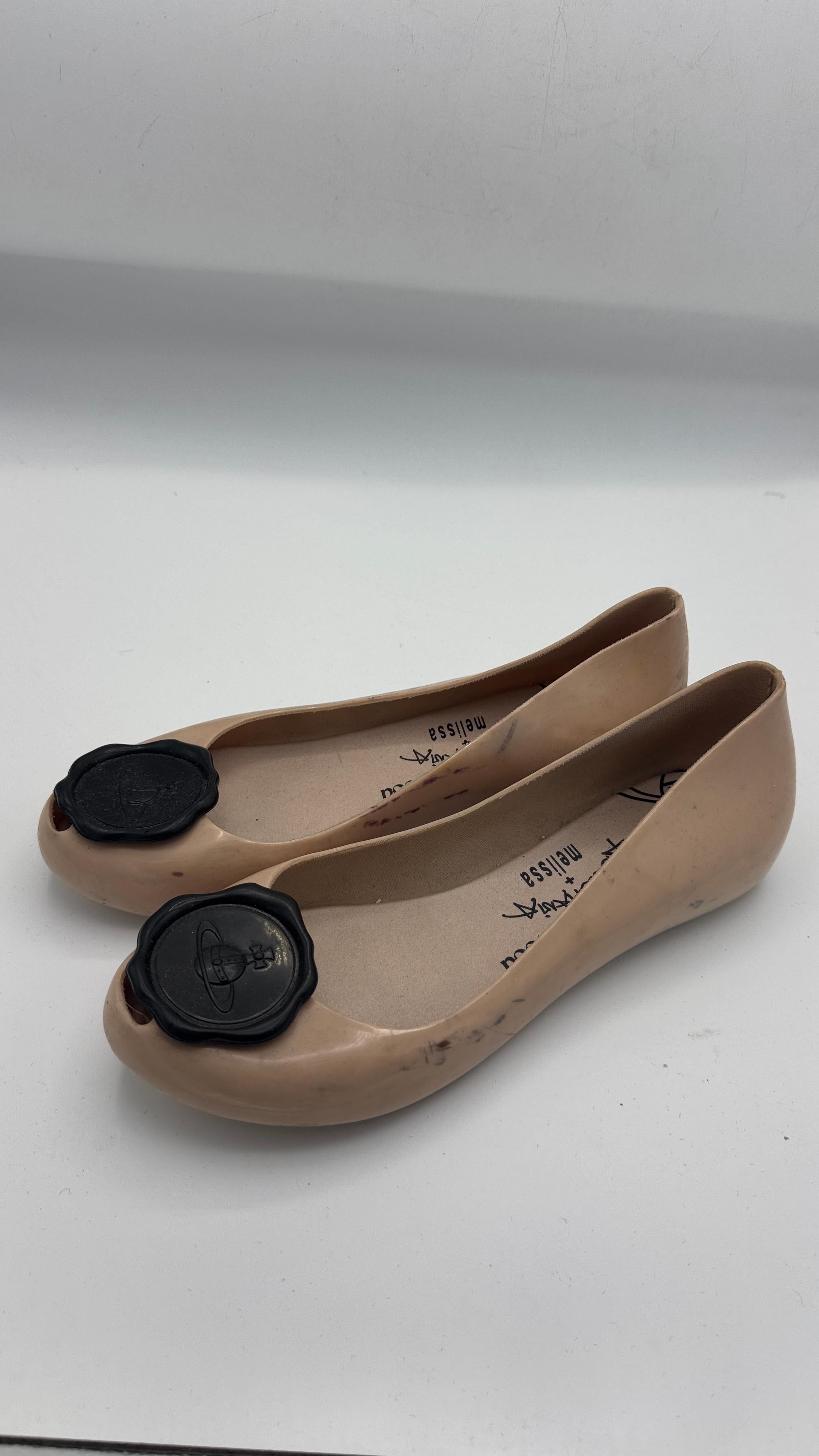 De las mujeres Melissa x Vivienne Westwood Anglomania Nude Flats - ¡Pagamos los derechos de importación! en venta