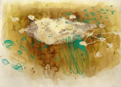"Buried in Coffee and Copper" Abstract Mixed Media on Paper by Melissa Zarem