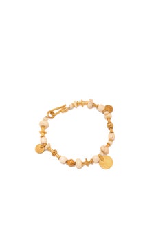 Melitia Bracelet in 24k Vermeil Gold & White Howlite by Katerina Makriyianni