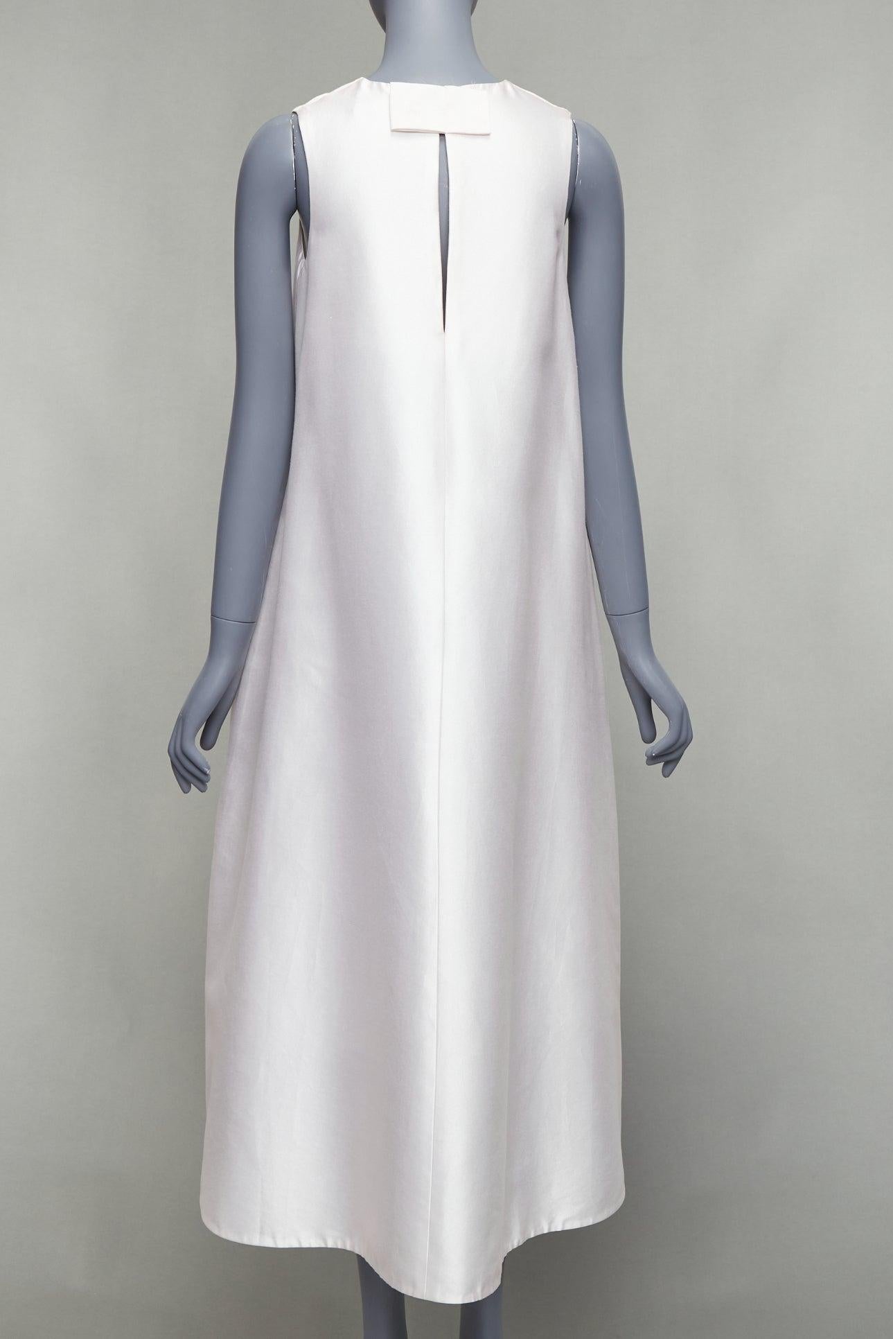 MELITTA BAUMEISTER 2019 Creme Seide Baumwolle Bogen zurück Midi Zelt Kleid US0 XS Damen im Angebot