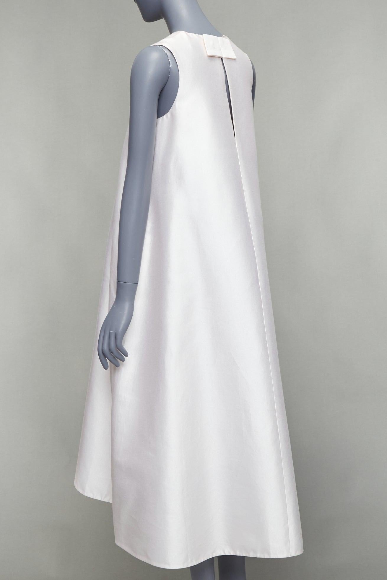 MELITTA BAUMEISTER 2019 Creme Seide Baumwolle Bogen zurück Midi Zelt Kleid US0 XS im Angebot 1