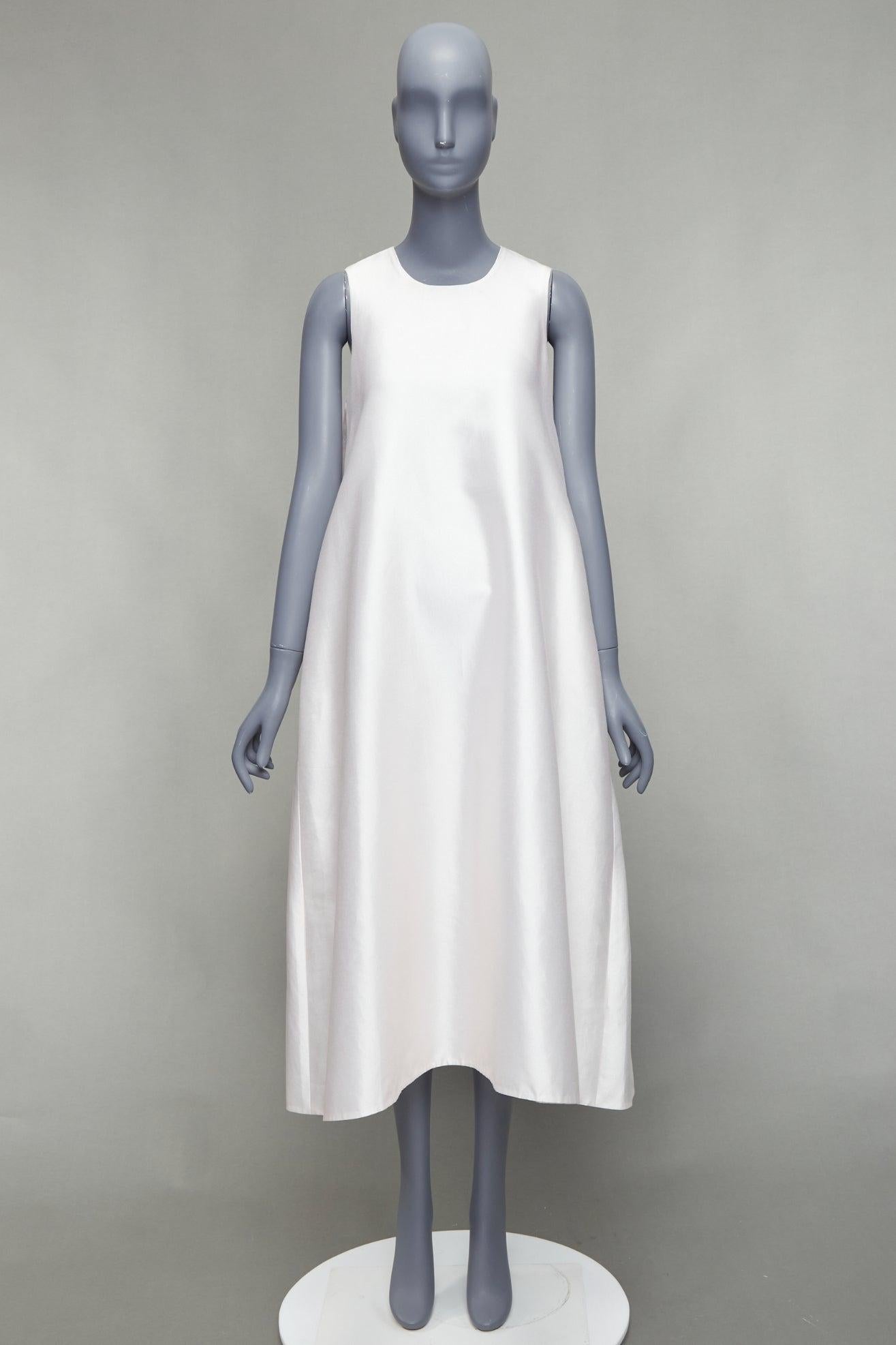MELITTA BAUMEISTER 2019 Creme Seide Baumwolle Bogen zurück Midi Zelt Kleid US0 XS im Angebot 4