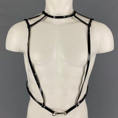 MELITTA BAUMEISTER Size L Black Faux Patent Leather Harness