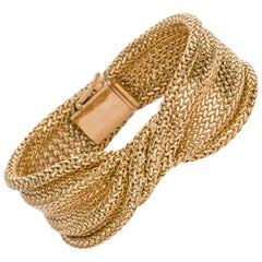 Vintage Mellerio 18 Karat Yellow Gold Woven Twist Bracelet