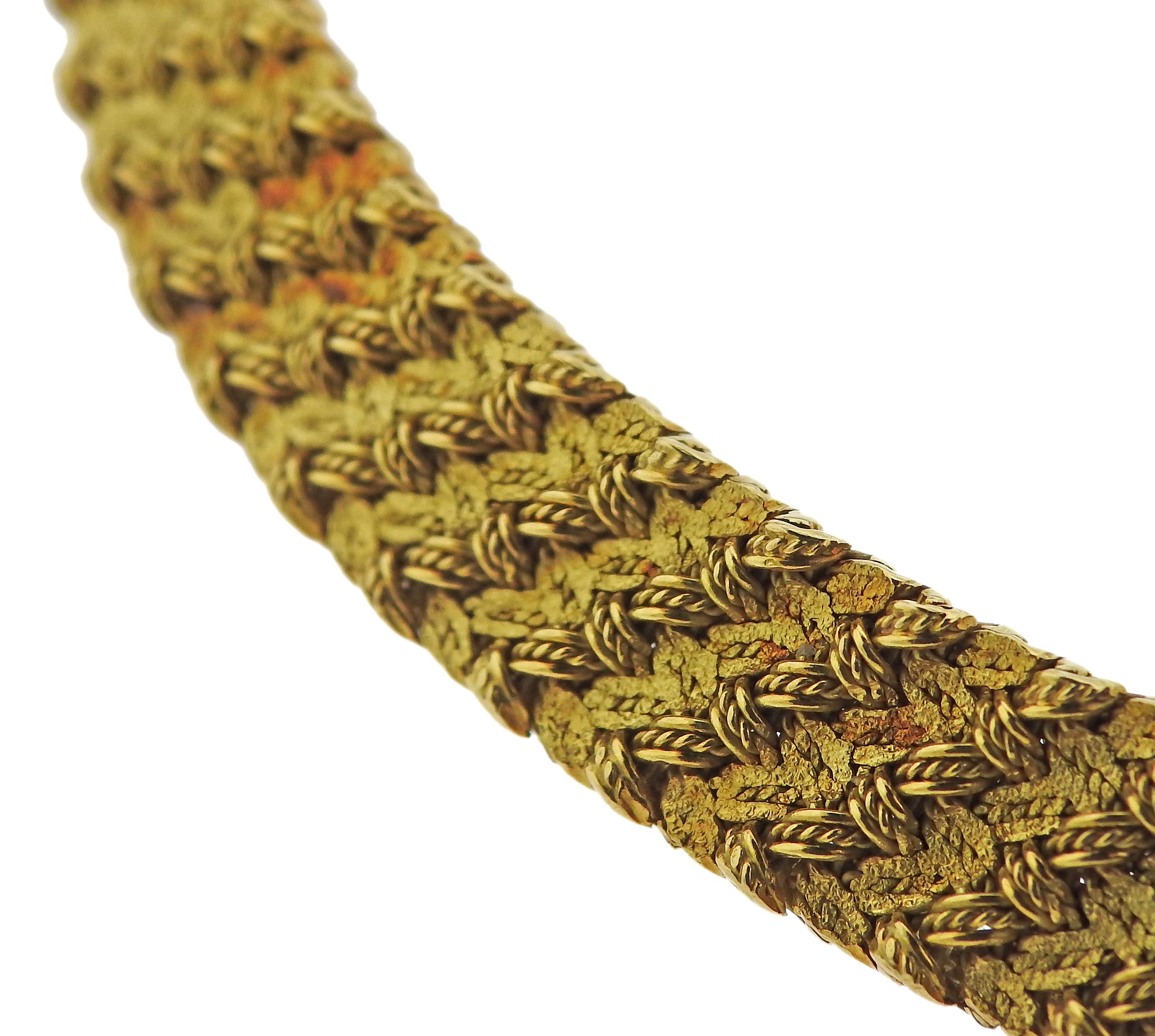 Halskette aus 18 Karat Gold von Mellerio aus den 1960er Jahren. Die Halskette ist 17