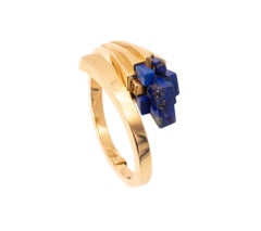 Mellerio 1970 Paris Very Rare Geometric Bracelet In 18Kt Gold With Lapis Lazuli