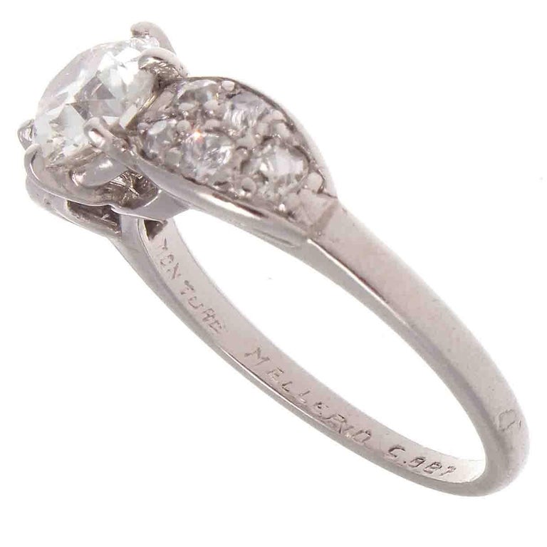 Mellerio Art Deco 1 01 Carat Diamond Platinum Engagement Mellerio Art Deco 1 01 Carat Diamond Platinum Engagement