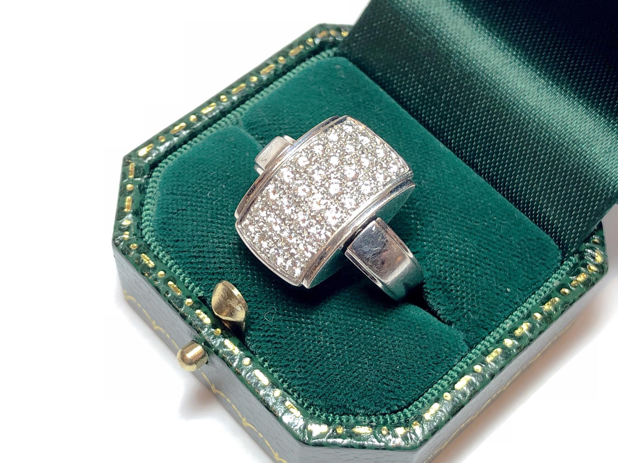 Women's or Men's Mellerio Diamond Reversible Ring, circa 1950