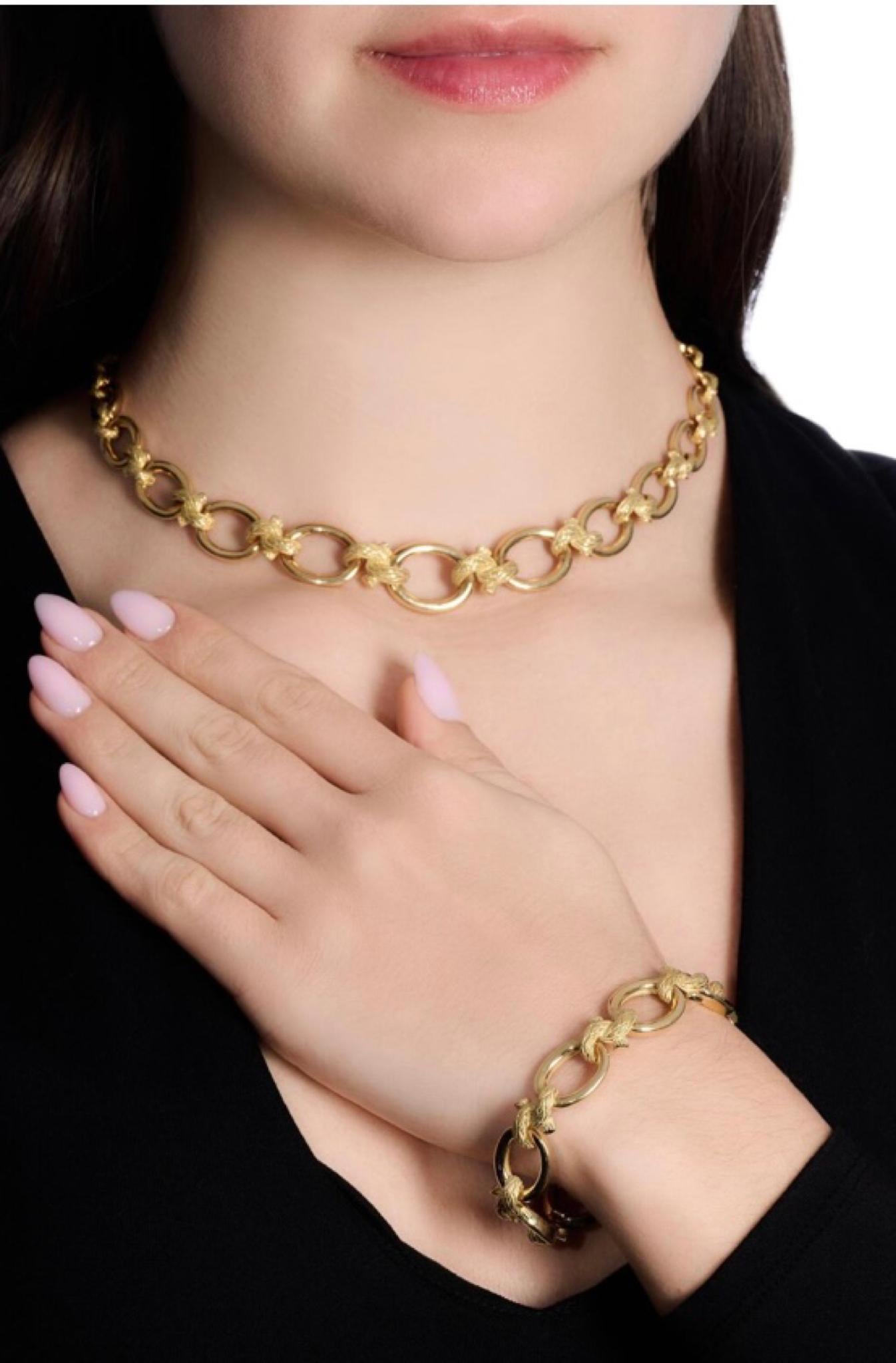 Women's Mellerio dits Meller 18K Gold demi-parure Necklace 58g For Sale