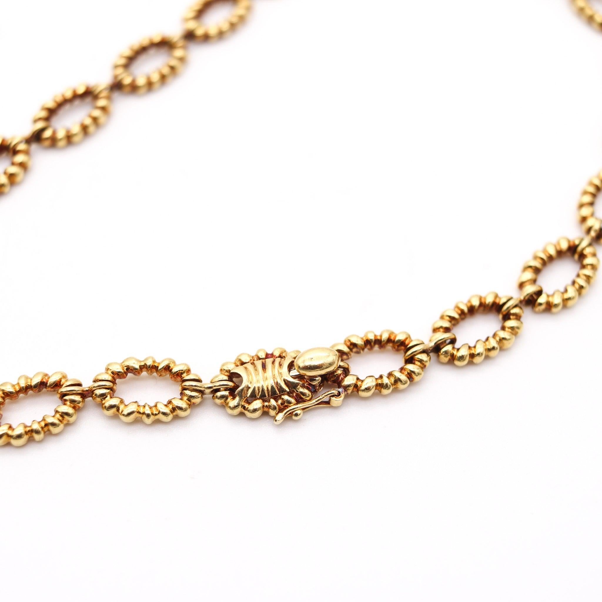 Women's MELLERIO DITS MELLER 1970 Paris Chain Necklace Solid Textured 18Kt Yellow Gold