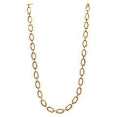 MELLERIO DITS MELLER 1970 Paris Kette Halskette aus massivem strukturiertem 18 Karat Gelbgold