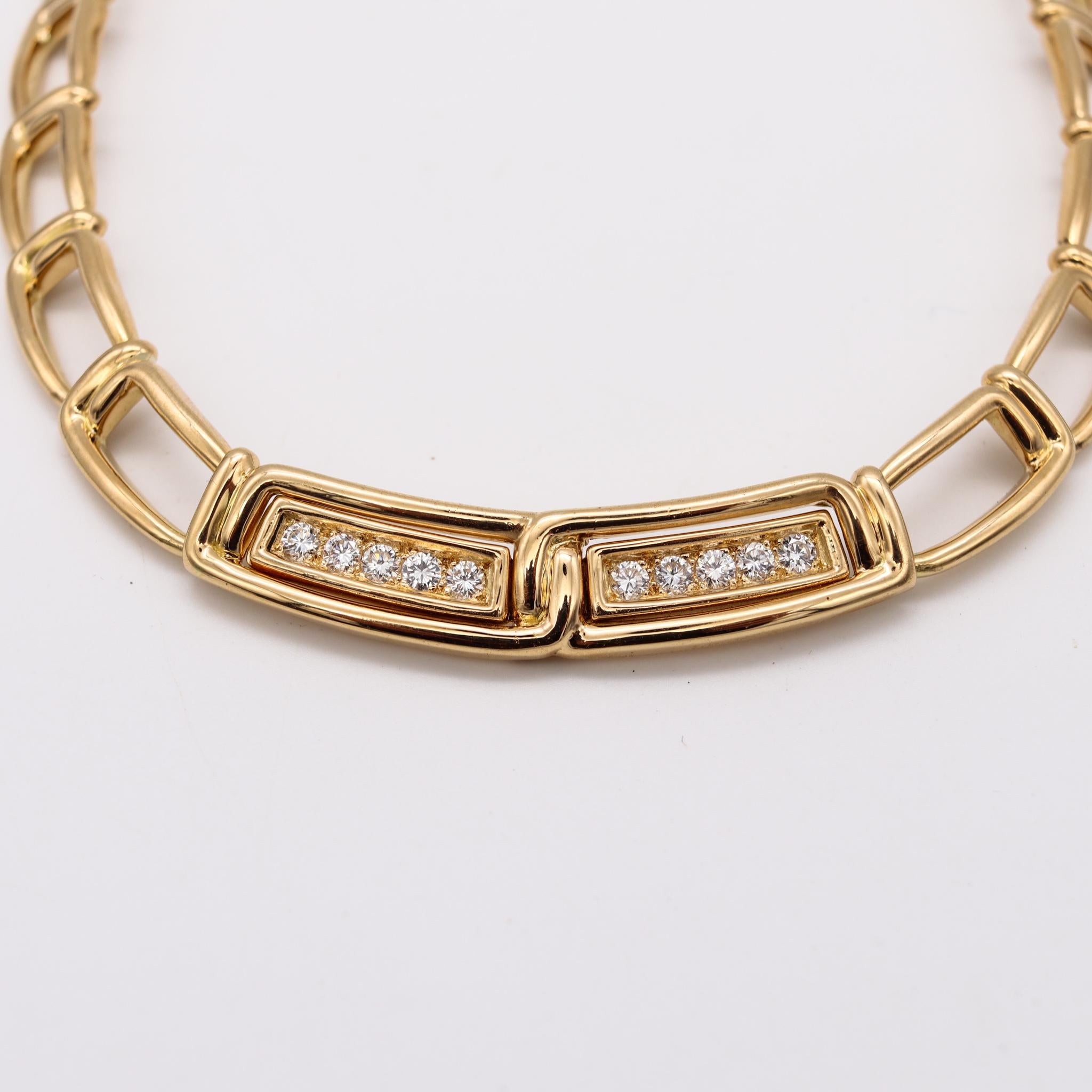 Brilliant Cut Mellerio Dits Meller 1970 Paris Rare Necklace 18kt Gold 1.11 Cts VVS Diamonds For Sale