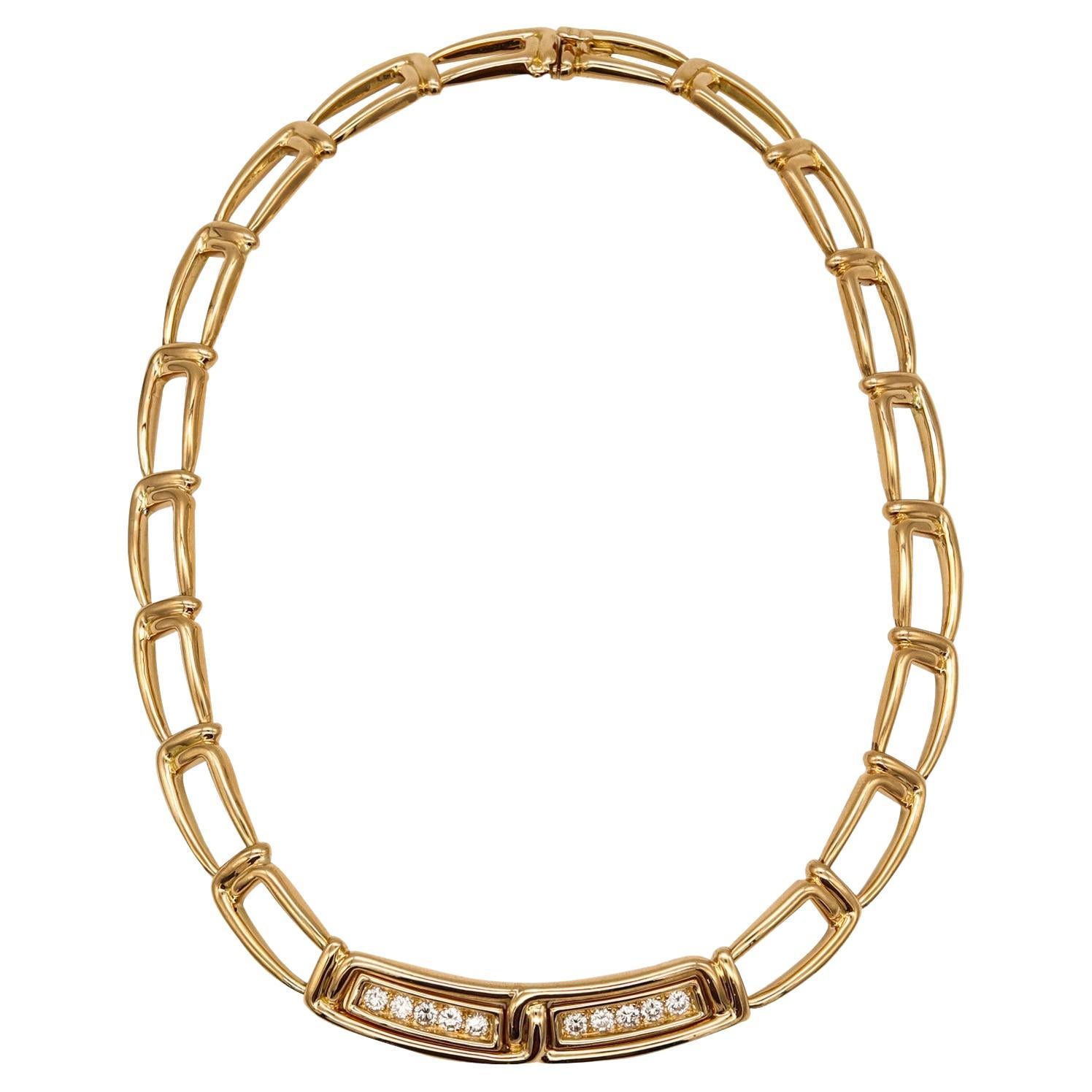 Seltene Halskette, 18 Karat Gold, 1,11 Karat VVS Diamanten, Dits Meller, Paris, 1970