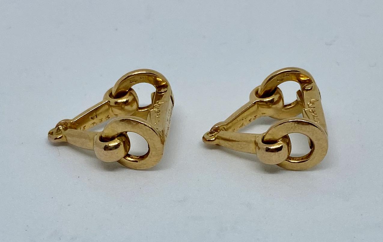 A unique and highly collectible pair of cufflinks commissioned from Mellerio dits Meller, founded in 1613, jeweler to Queen Marie de Medici, and said to be the oldest family business in Europe. 

These cufflinks feature an equestrian motif - riding