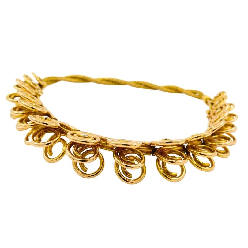 Mellerio dits Meller Gold Diamond Necklace Bracelet French Estate Jewelry For Sale 5