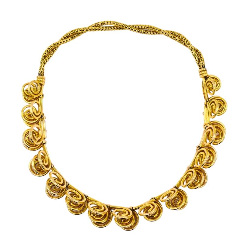 Mellerio dits Meller Gold Diamond Necklace Bracelet French Estate Jewelry For Sale 7