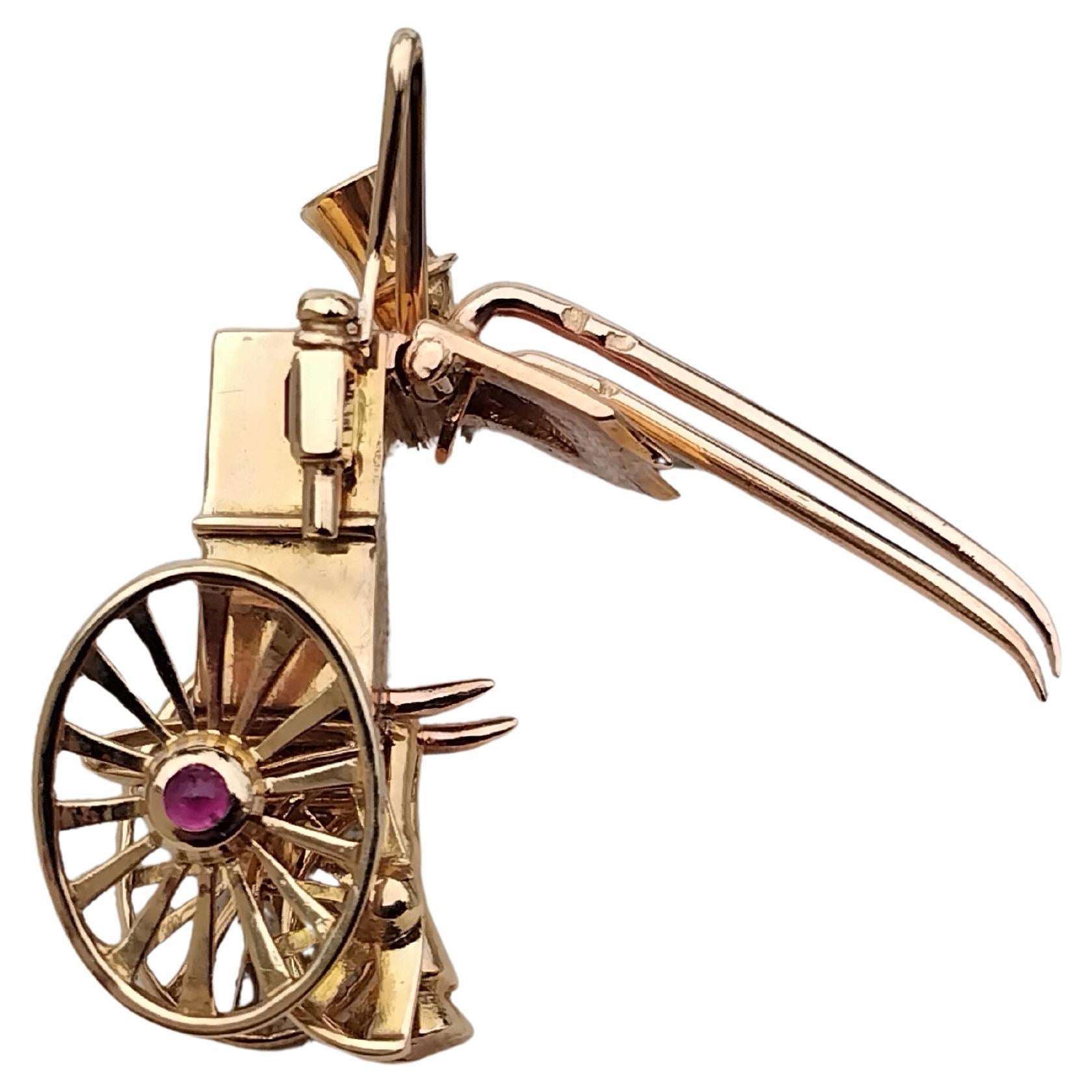 Mellerio Dits Meller Broche de revers en or jaune, rubis et saphirs en vente 6