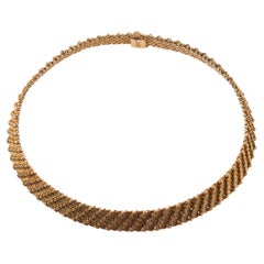 Mellerio France 1960s Woven Gold Necklace