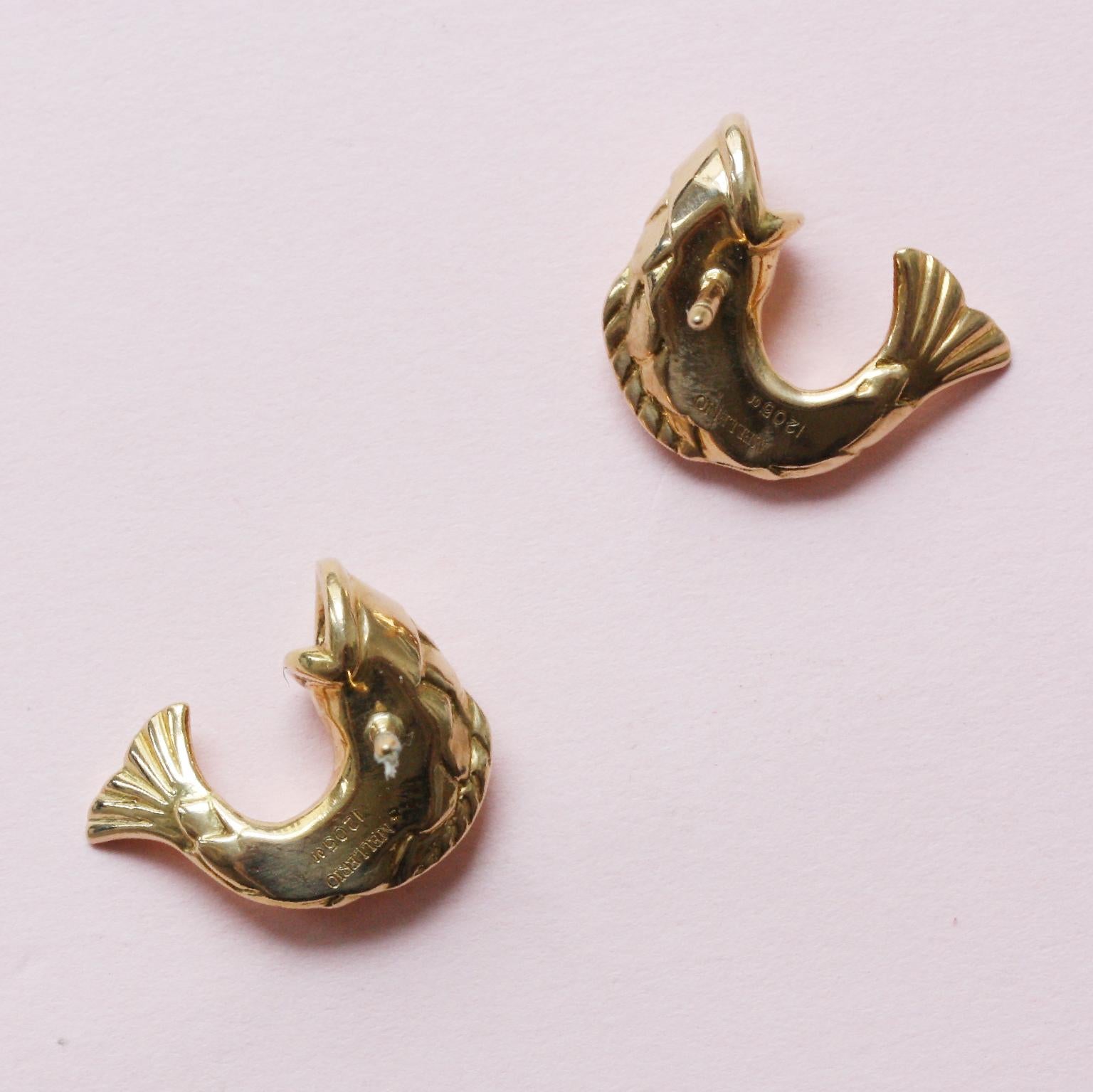 fish earrings gold