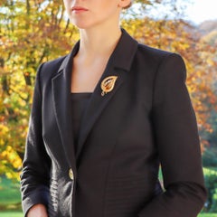 Mellerio Leaf Brooch 18 Carat Gold and Diamond