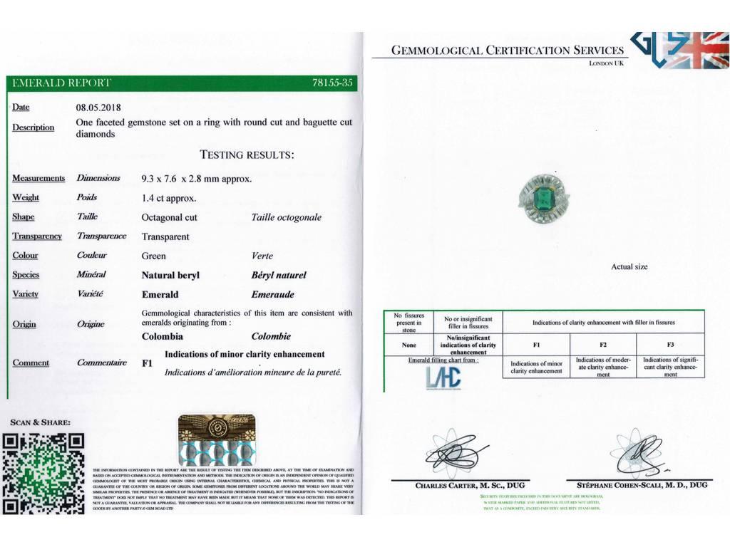 Mellerio Natural Unenhanced Muzo Emerald Diamond Ring, circa 1960 In Good Condition For Sale In London, GB