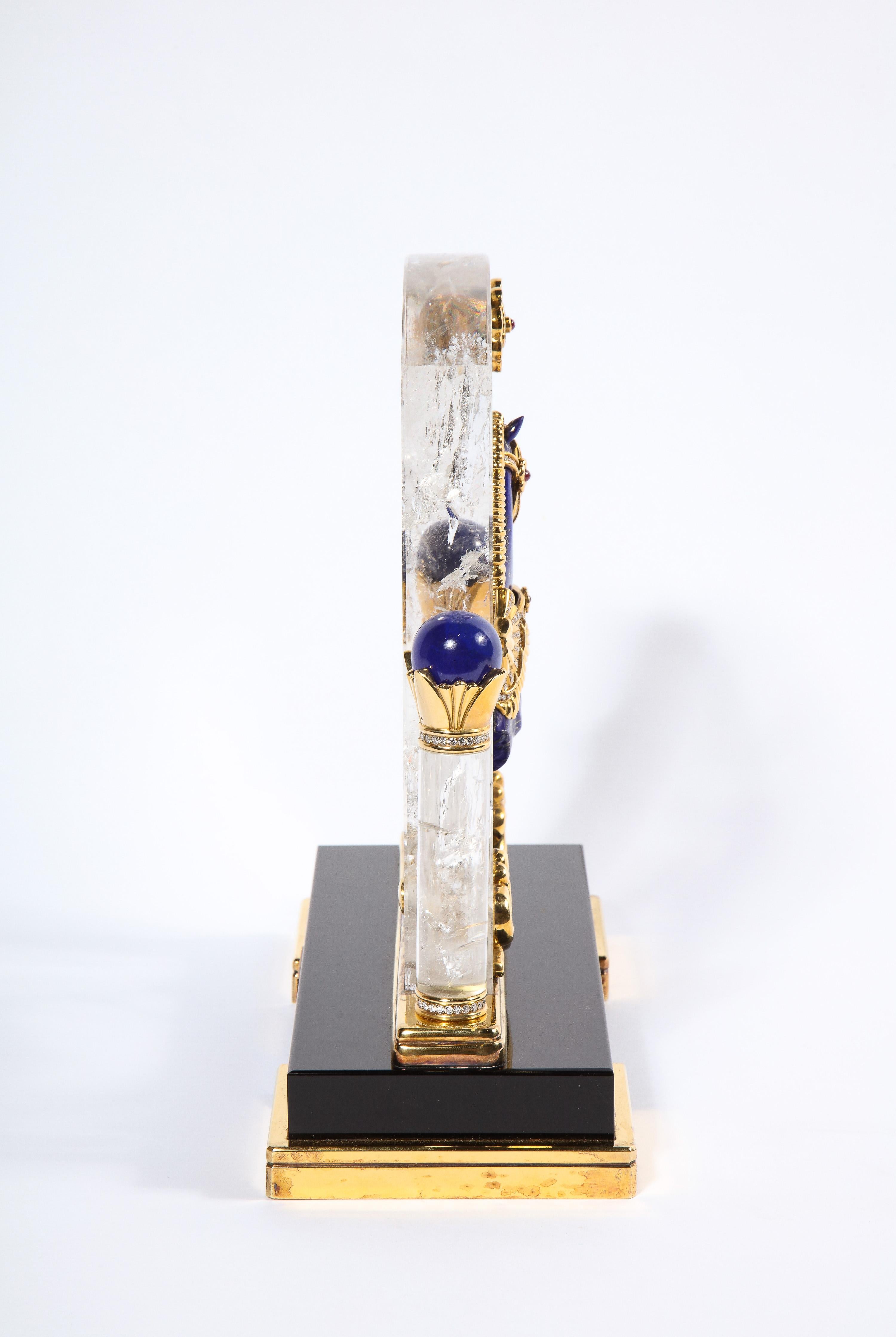 Mellerio Paris, a French Gold, Diamond, Silver-Gilt, Rock-Crystal, & Lapis Horse For Sale 2