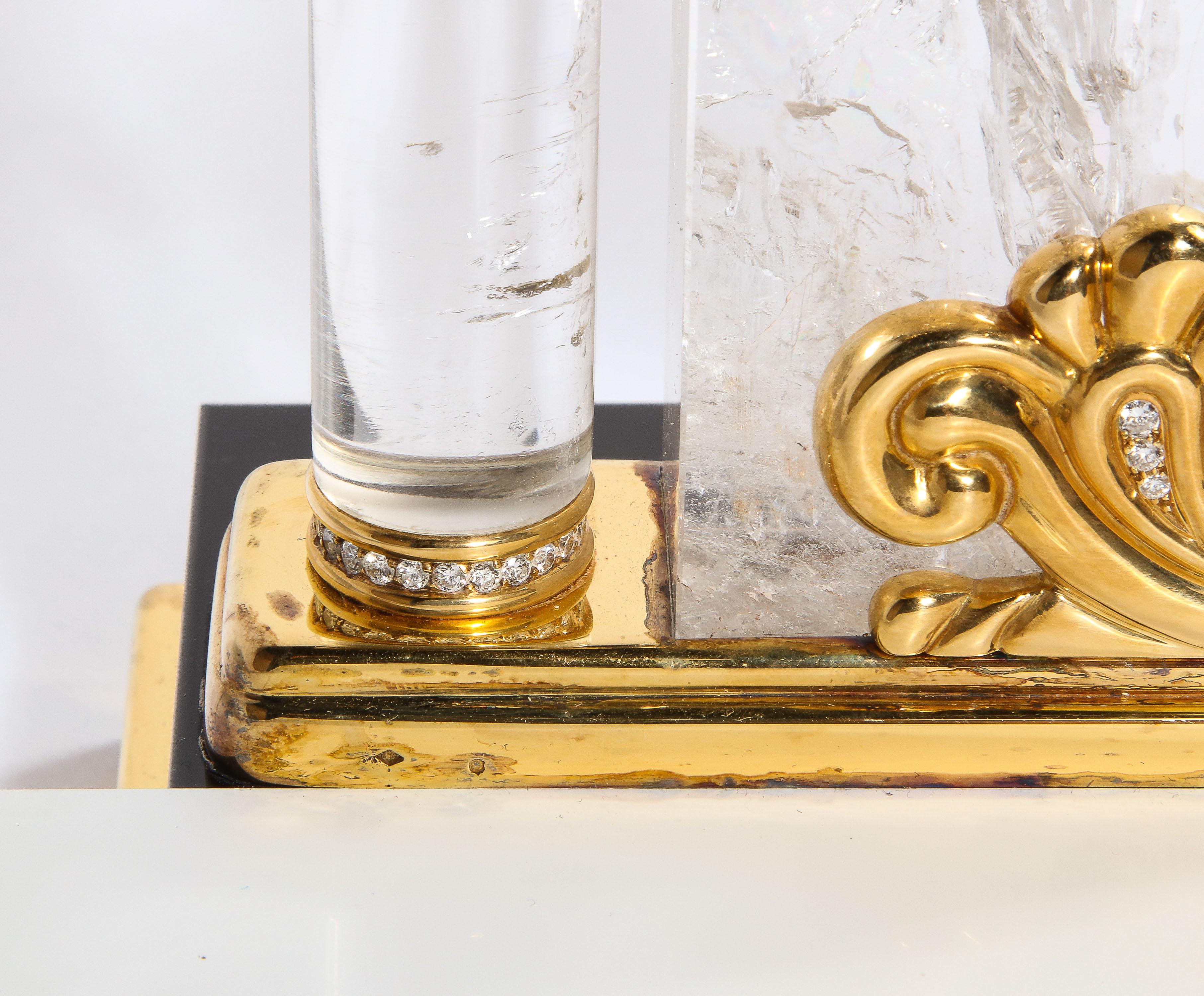 Mellerio Paris, cheval français en or, diamant, argent doré, cristal de roche et lapis en vente 11