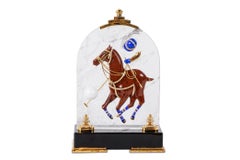 Mellerio Paris, French Gold, Diamonds, Silver, Lapis, and Obsidian Polo Player