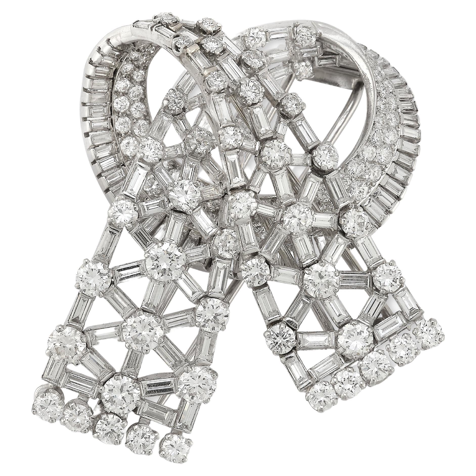 Mellerio Paris Double Clip Bow Brooch