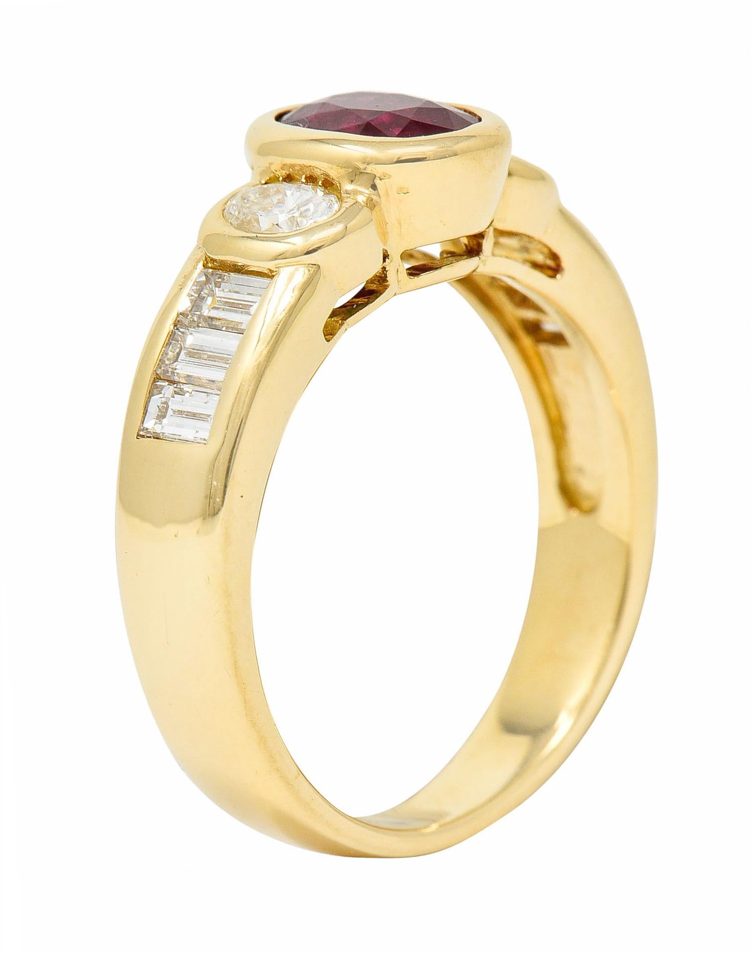 Mellerio Paris Vintage 2.10 Carats Ruby Diamond 18 Karat Gold Gemstone Ring 4