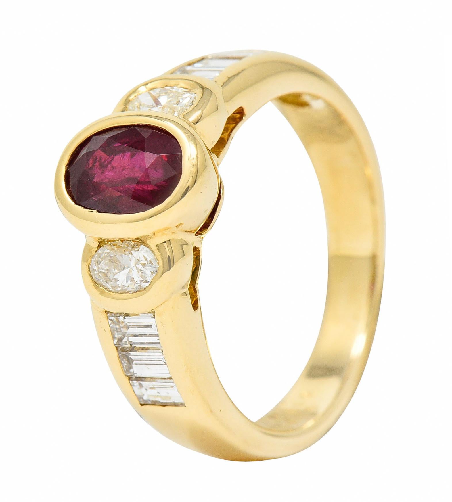 Mellerio Paris Vintage 2.10 Carats Ruby Diamond 18 Karat Gold Gemstone Ring 5