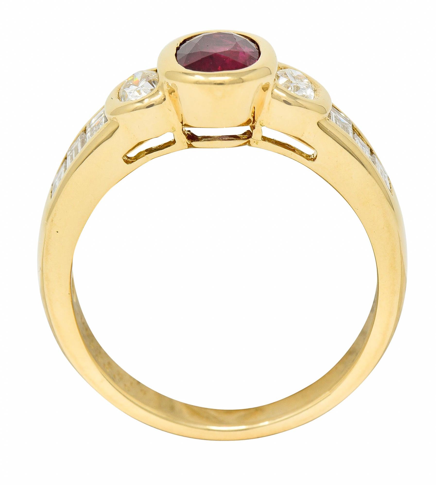 Mellerio Paris Vintage 2.10 Carats Ruby Diamond 18 Karat Gold Gemstone Ring 3