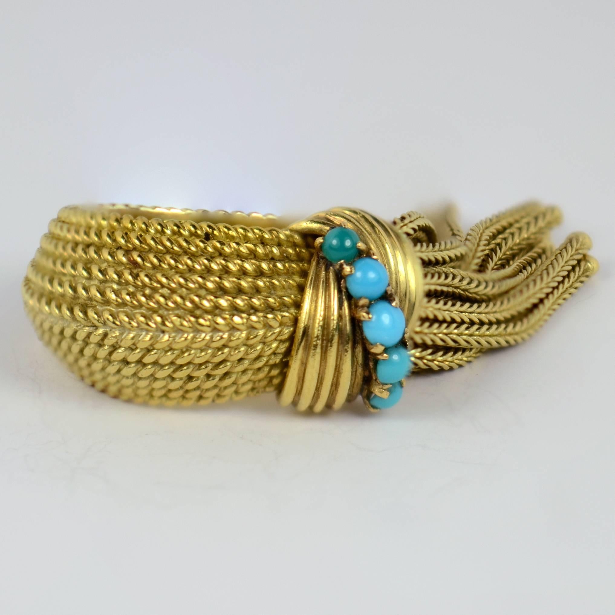 Mellerio Turquoise Gold Fringe Ring 1