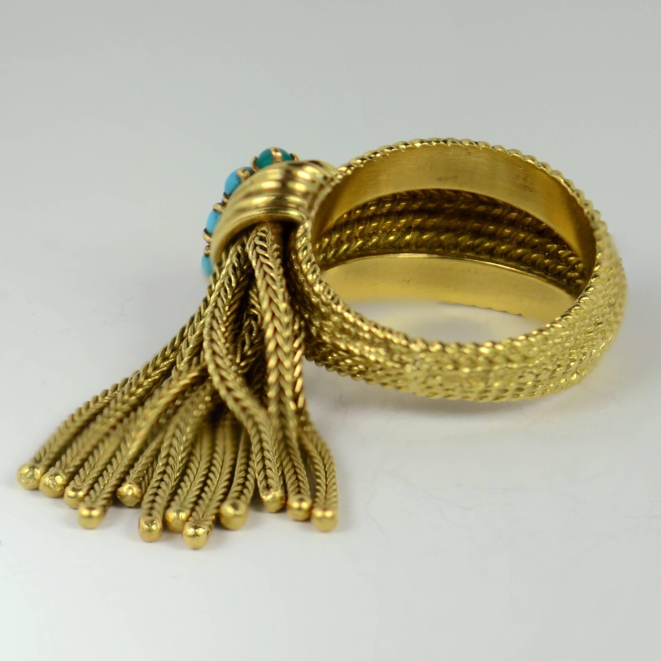 Mellerio Turquoise Gold Fringe Ring 3