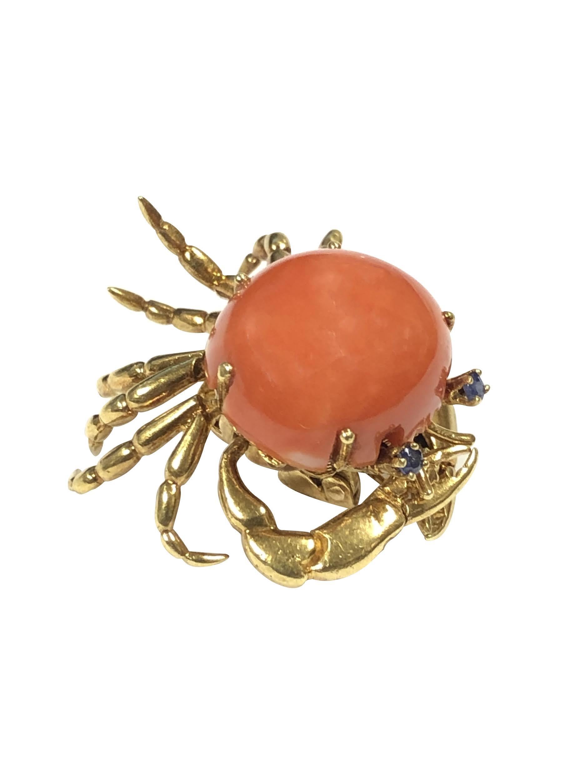 vintage crab brooch