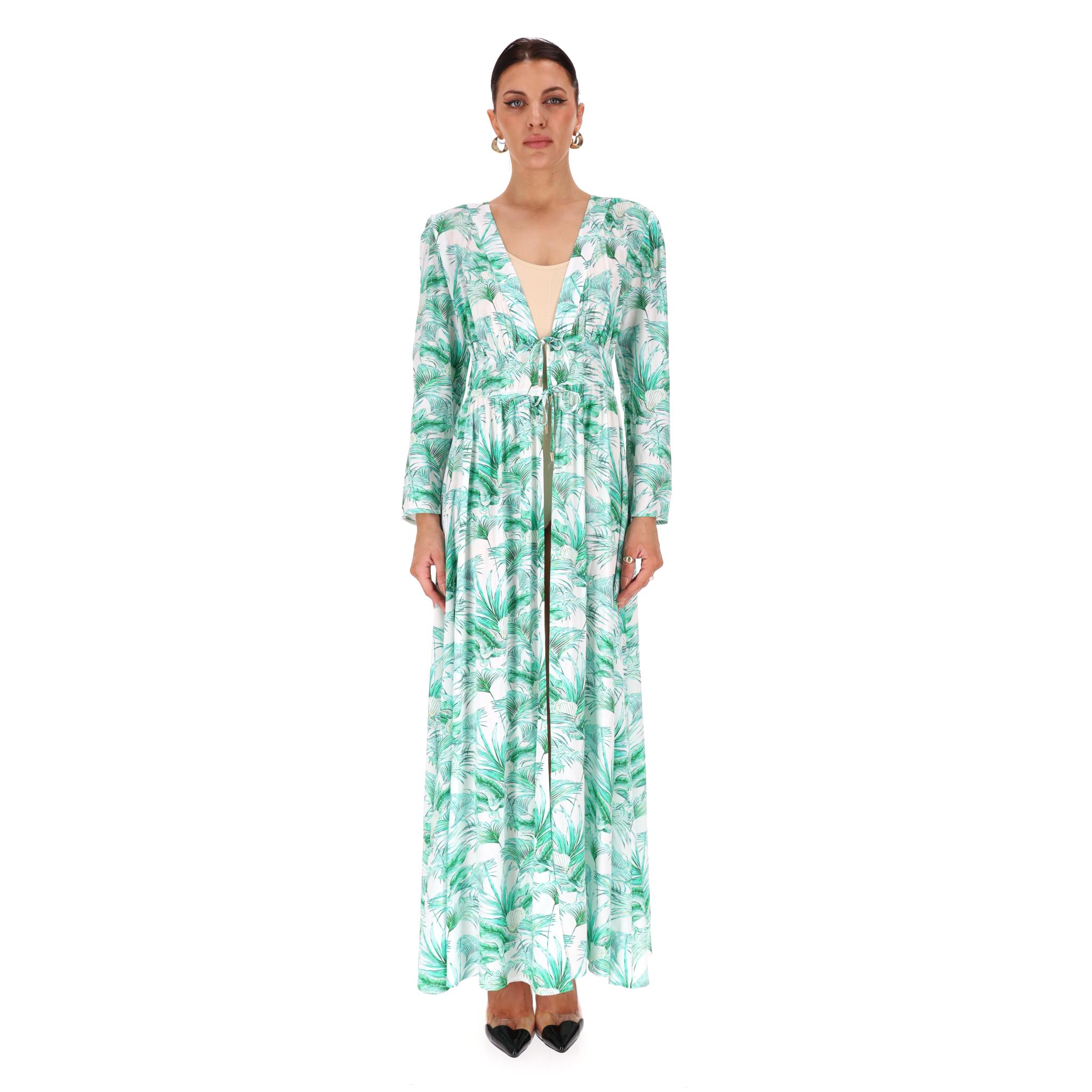 Mellisa Odabash - Vestito kaftano con stampa di palme

Abito caftano 'Farrah' bianco con stampa grafica di palme all-over in verde.

Taglio con scollatura a V e maniche dritte.

Progettato per essere indossato aperto o legato in vita.

Rrp