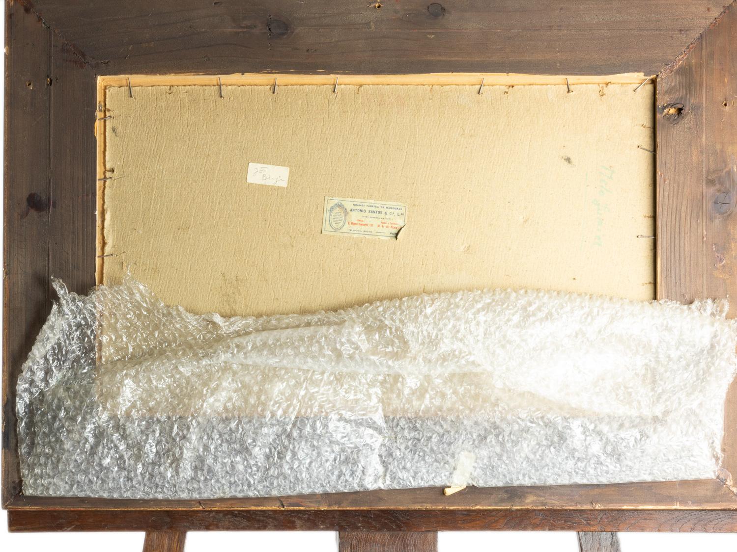 Mello Juniors Gemälde Landschaft Kuh am Fluss, Portugal, 20. (20. Jahrhundert) im Angebot