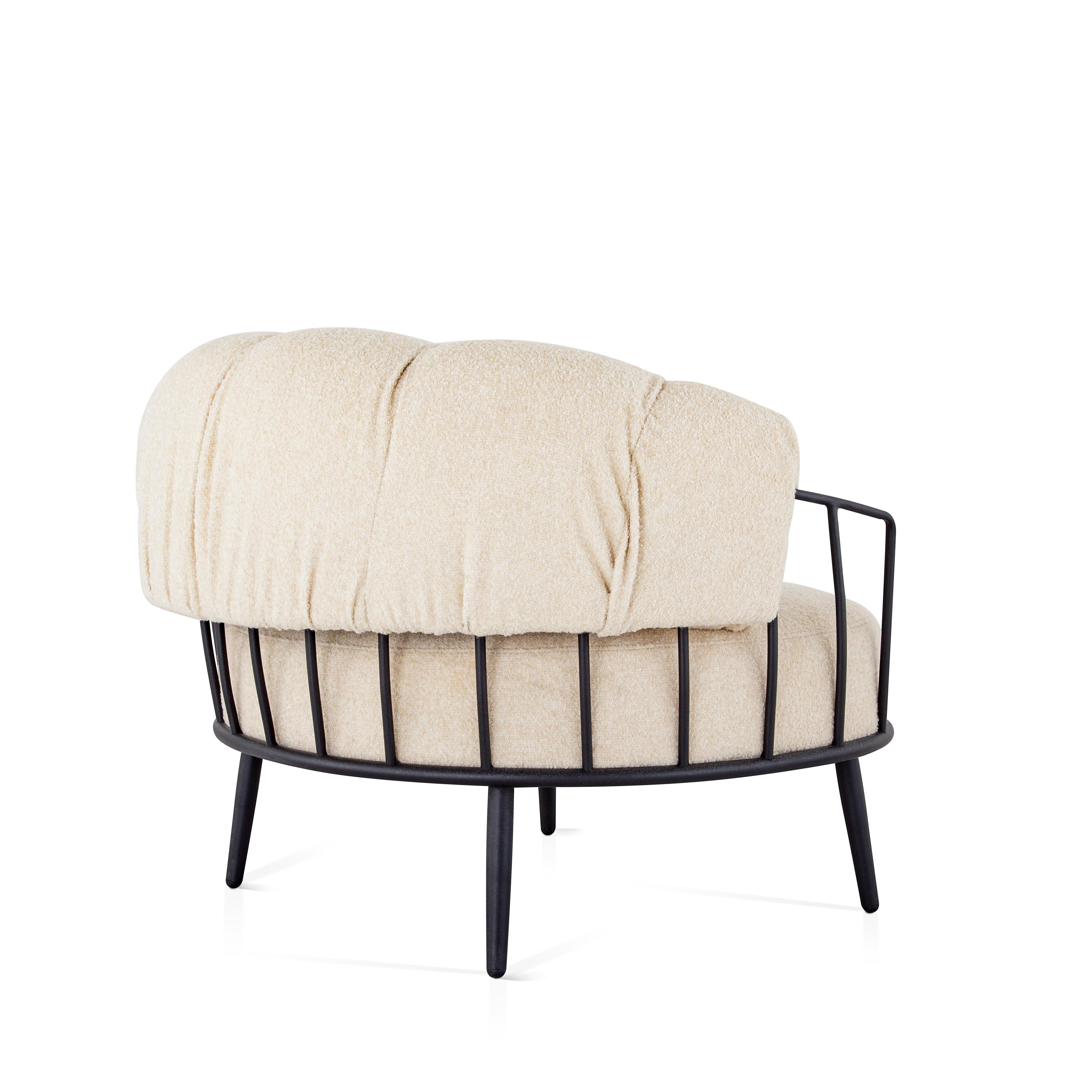 Sillón contemporáneo Mellow de aluminio con tapicería de tela o piel Portugués en venta