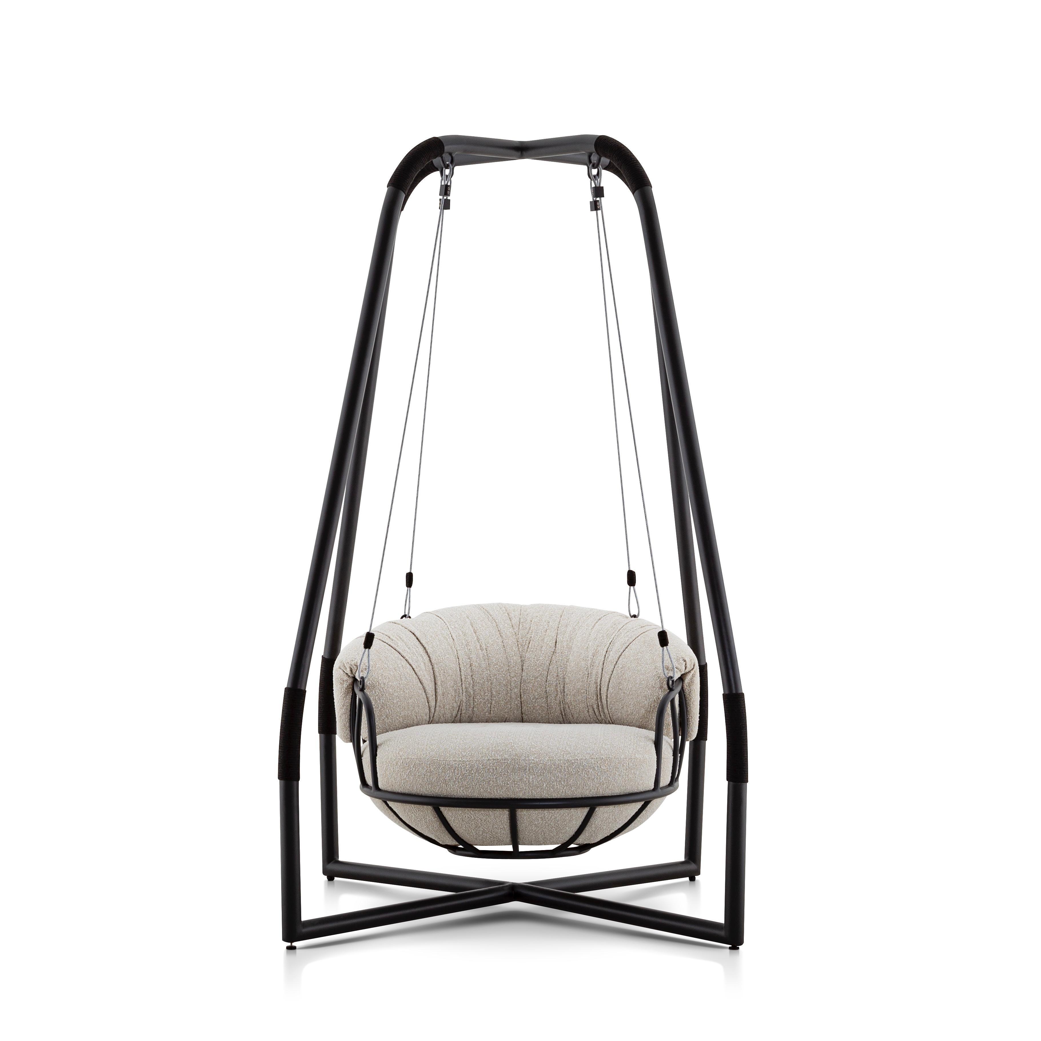 Sedia a dondolo da esterno/interno Mellow, design moderno in alluminio e tessuto In condizioni Nuovo in vendita a Porto, PT