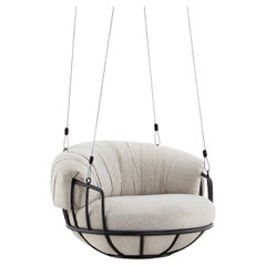 Mellow Outdoor/Indoor Swing Chair, Modern Design in Aluminum and Fabric