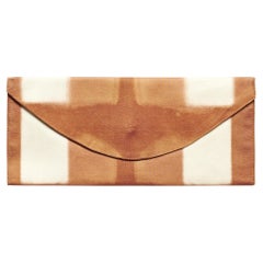 Melo Gold Mulberry Silk Shibori Hand Printed  Artisanal Envelope Pouch