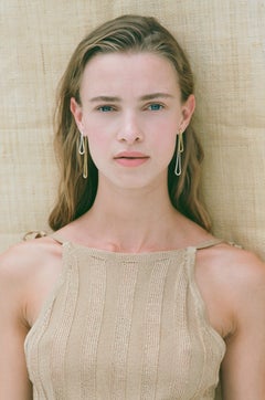 Earrings 925  Sterling Silver Mixed Metals Snake Chain Greek Jewelry