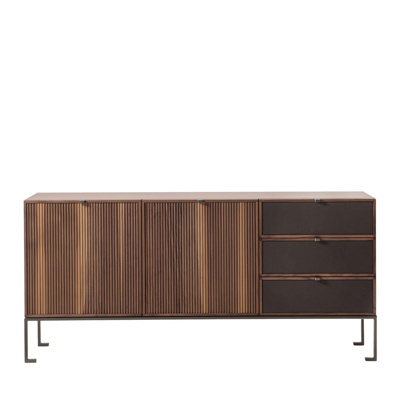 Contemporary Melody 3 Canaletto Walnut Wood Storage Sideboard by Durame For Sale
