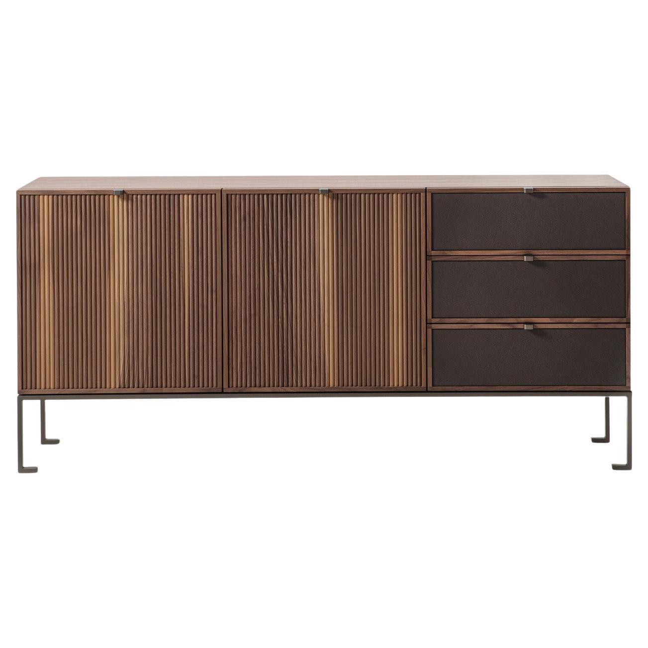 Melody 3 Canaletto Walnut Wood Storage Sideboard by Durame