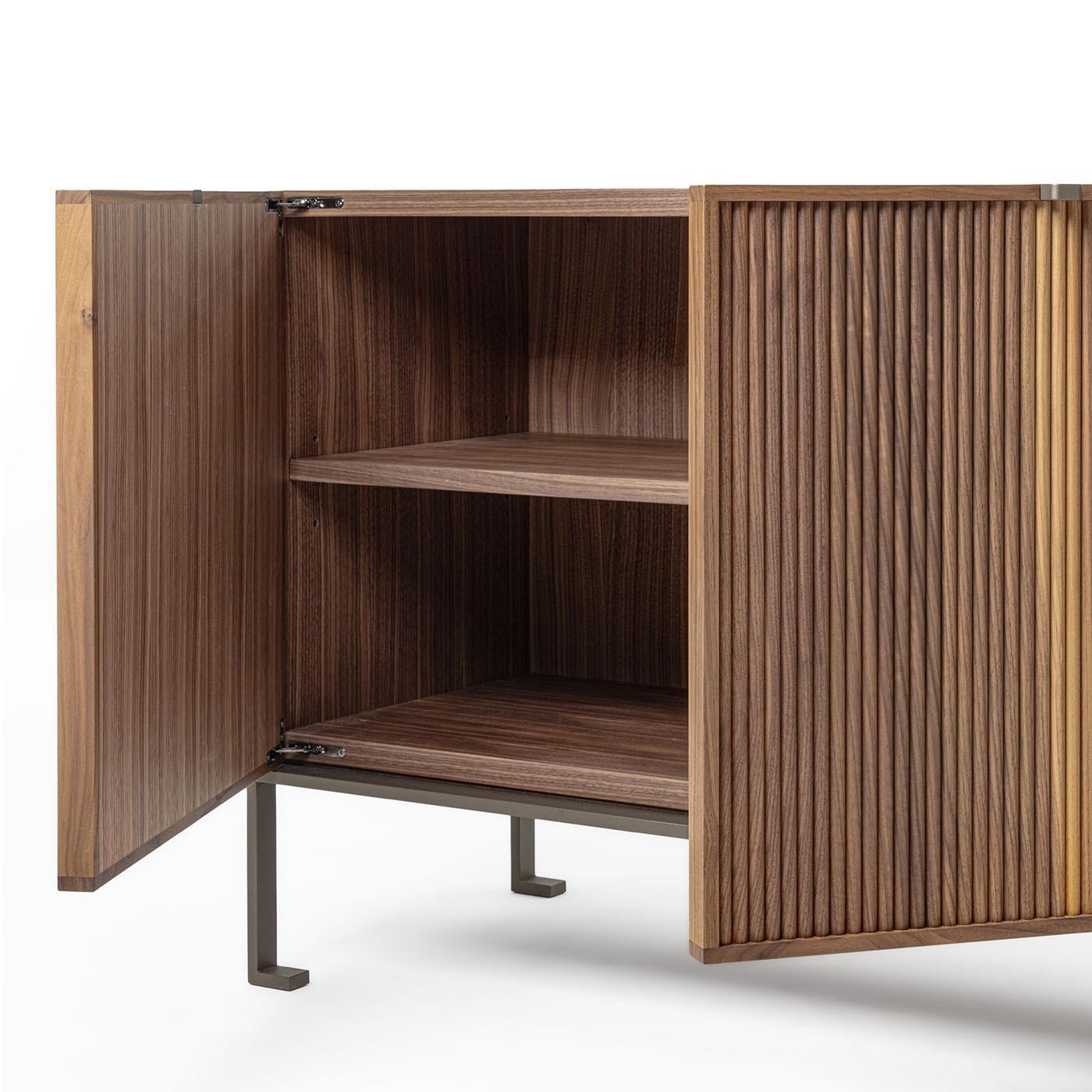 Italian Melody 4 Canaletto Walnut Wood Storage Sideboard by Durame For Sale